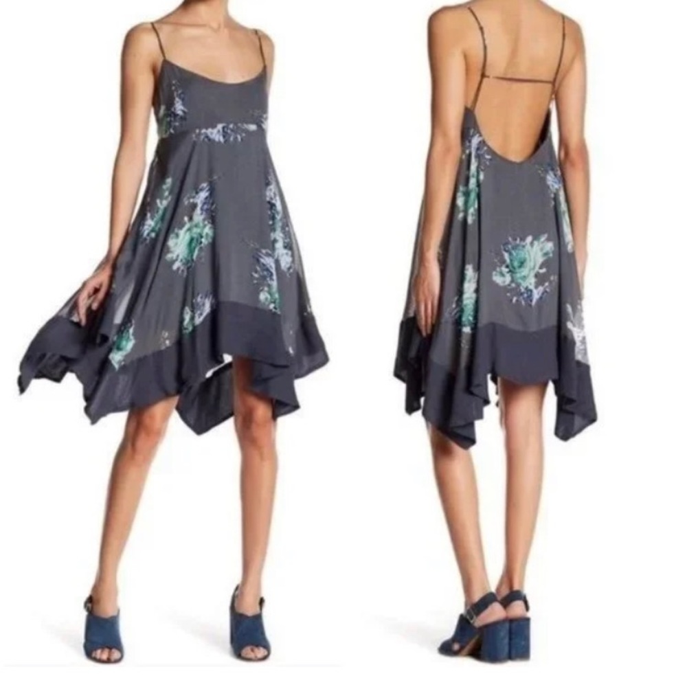Free People Faded Bloom Shark-bite Hem Slip Dress - Size Small - NWT